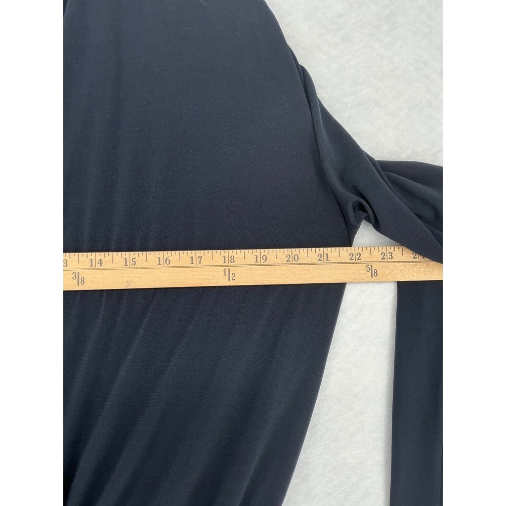 Michael Kors Jumpsuit Women Medium Navy Wrap V-Neck Long Sleeve Stretch Jersey - Picture 7 of 11